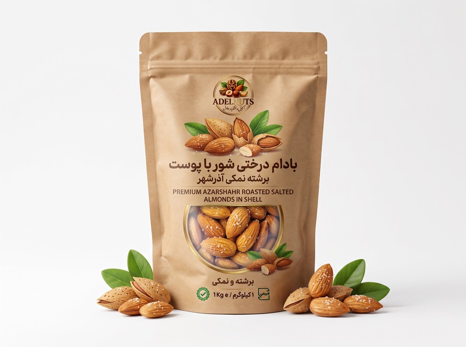بادام درختی شور با پوست برشته نمکی آذرشهر